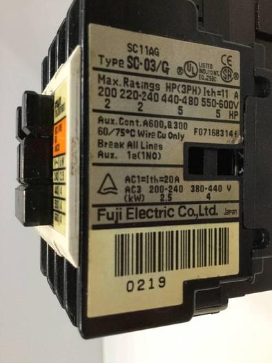 Used FUJI ELECTRIC Contactor SC-03/G SC11AG #97915