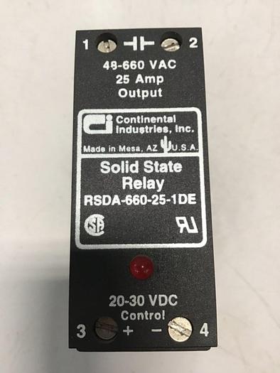 Used CONTINENTAL INDUSTRIES Solid State Relay RSDA-660-25-1DE #134739