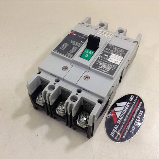 Used FUJI ELECTRIC 30 Amp Circuit Breaker SA103RCUL 30 #74830