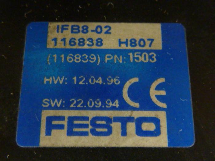 Used FESTO Control Block / Valve Terminal IFB8-02 #52827