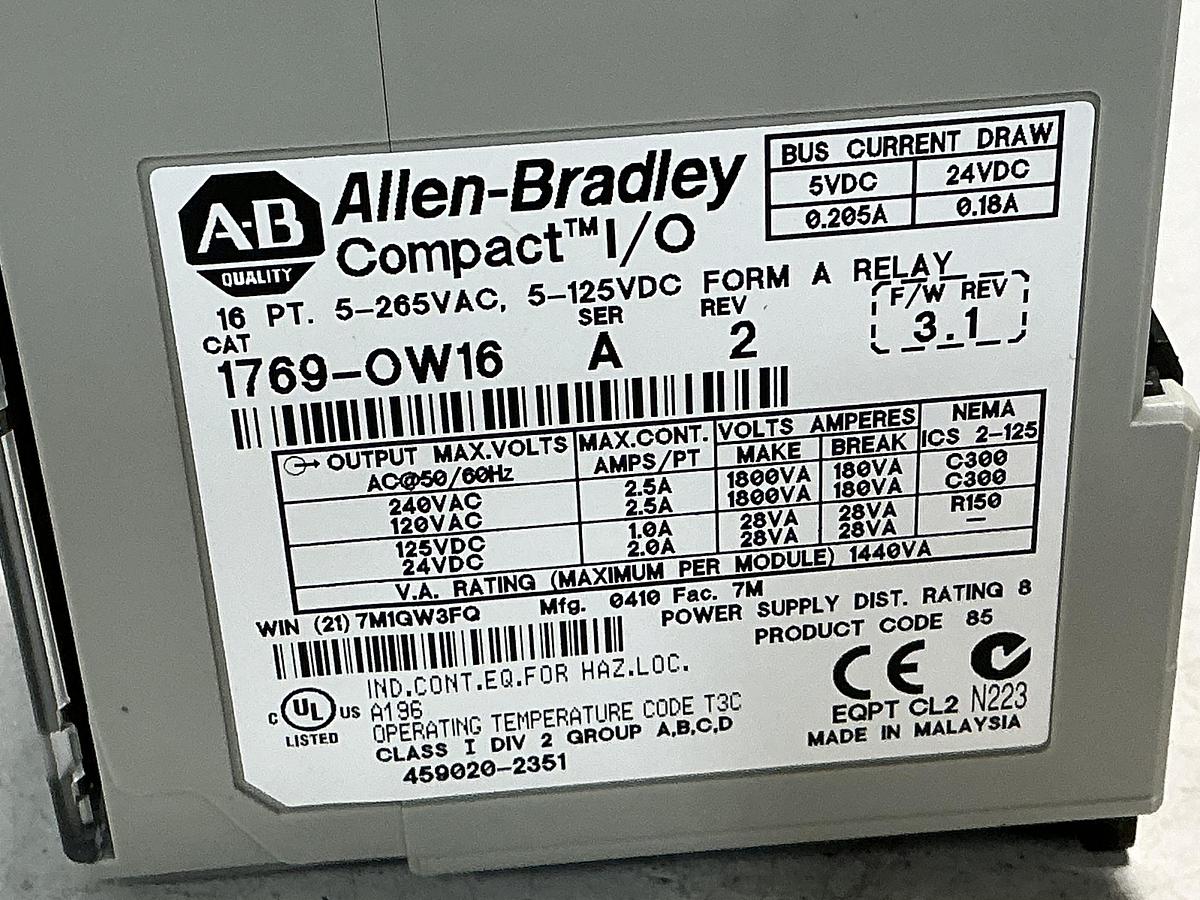 Used ALLEN BRADLEY 1764-24BWA SER B
