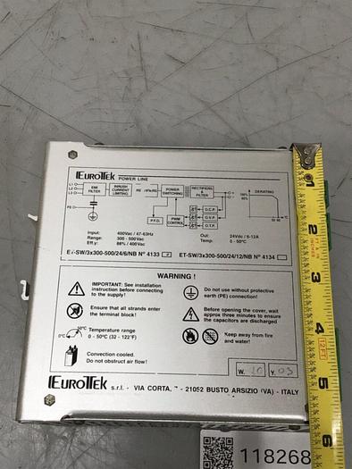 Used EUROTEK Power Supply Unit ET-SW/3X300-500/24/6/NB #118268