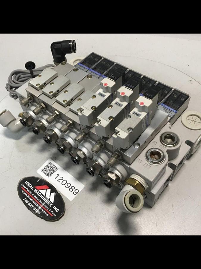 Used KOGANEI Manifold w/ Valves PBM7P-3W USED