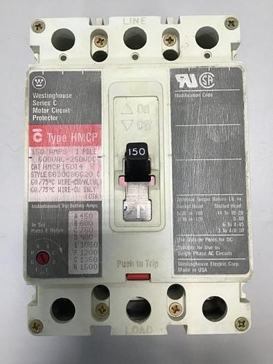 Used WESTINGHOUSE 150 Amp Circuit Breaker HMCP150T4 #144495