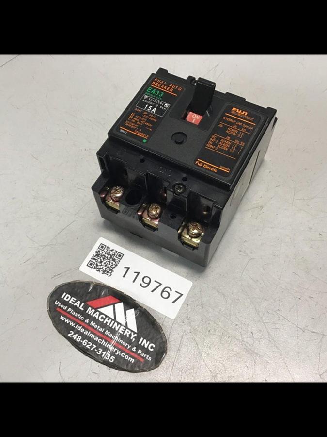 Used FUJI ELECTRIC 15 Amp Circuit Breaker EA33-15 Used