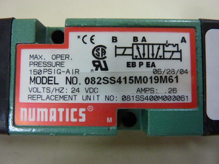 Used NUMATICS Solenoid Valve 082SS415M019M61 #52236