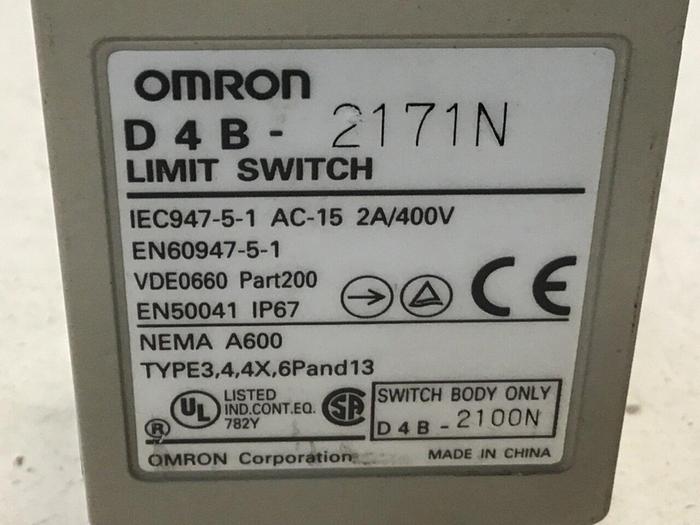 Used OMRON Limit Switch D4B-2171N #121560
