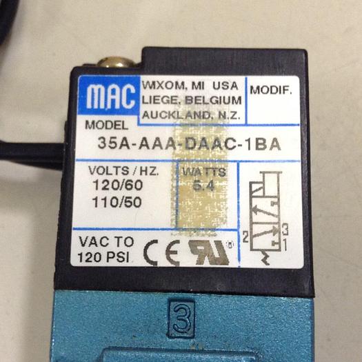 Used MAC Solenoid Valve 35A-AAA-DAAC-1BA USED #83916