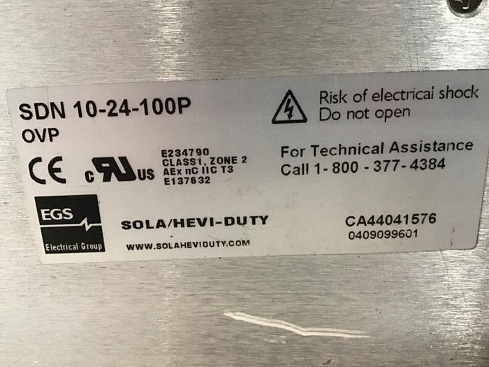 Used SOLA Power Supply SDN10-24-100P #121103