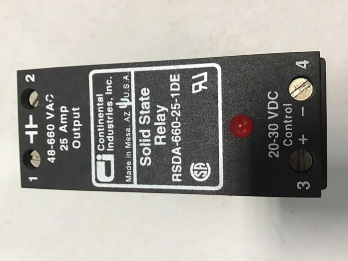 Used CONTINENTAL INDUSTRIES Solid State Relay RSDA-660-25-1DE #134781