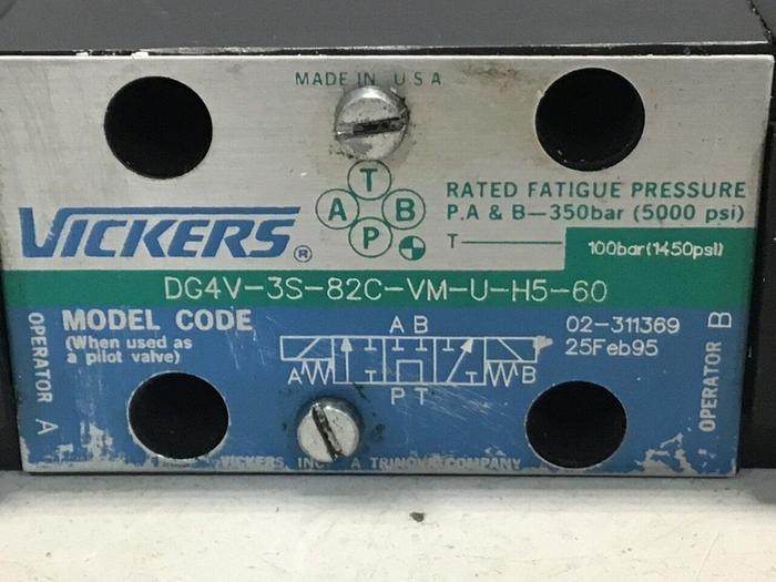 Used VICKERS Valve DG4V3S82CVMUH560 Used