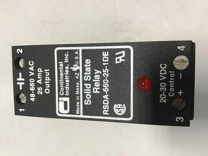 Used CONTINENTAL INDUSTRIES Solid State Relay RSDA-660-25-1DE #134776