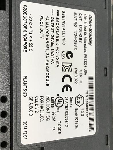 Used ALLEN BRADLEY Output Module 1734-OB8 SER C #133702