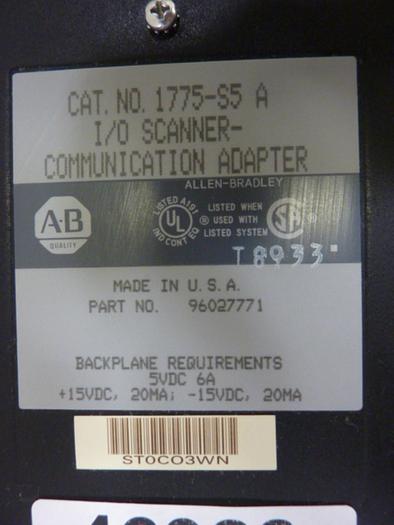 Used ALLEN BRADLEY I/O Scanner Board 1775-S5 SER A #46933