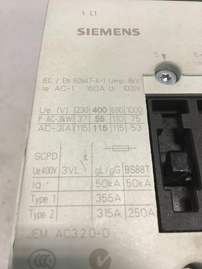 Used SIEMENS Contactor 3RT1054-6AF36 #140630