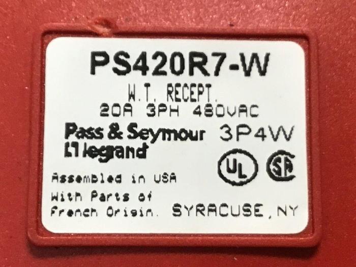 Used PASS & SEYMOUR Receptacle PS420R7-W #137977