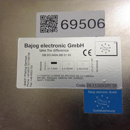 Used BAJOG ELECTRONIC Filter GB.D3.040A.BB.01.93 #69506