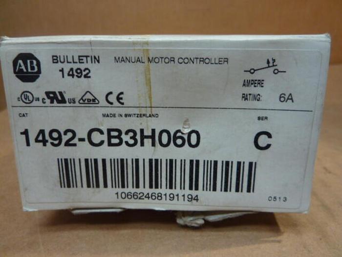 ALLEN BRADLEY 6 Amp Circuit Breaker 1492-CB3/H060 SER C #32433