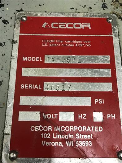 Used CECOR 55 Gallon Drum Tank Vacuum TX-55PL Used