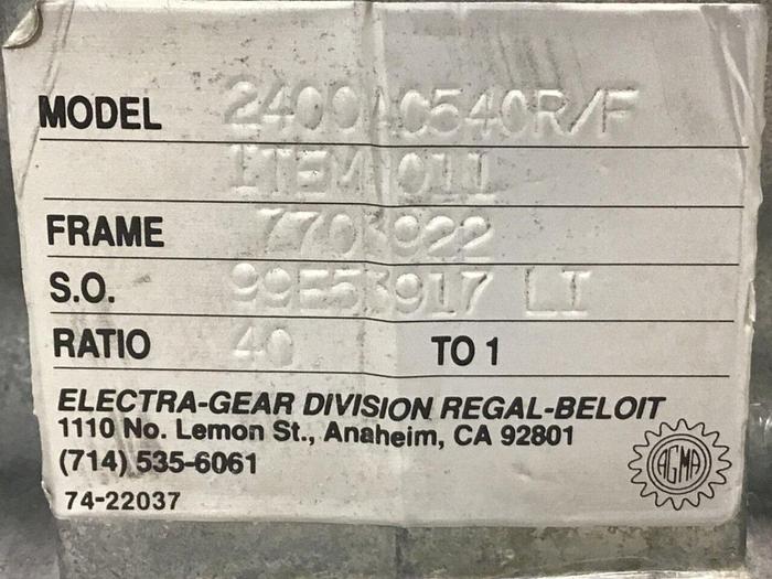 Used ELECTRA Gear 2400AC540R/F Used