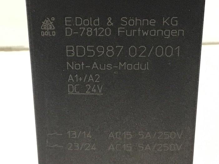 Used E DOLD & SOHNE KG Emergency Stop Module BD5987.02/001 #129531