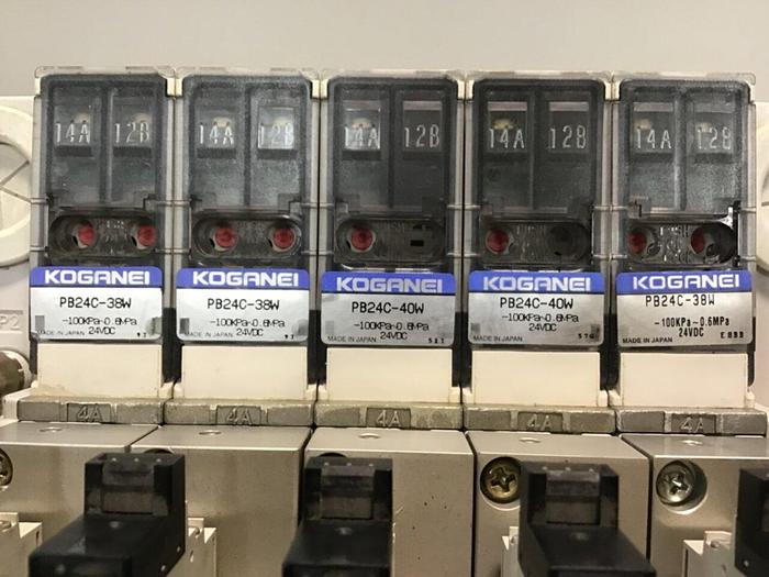 Used KOGANEI Manifold w/ Valves PBM5P-9W #120951