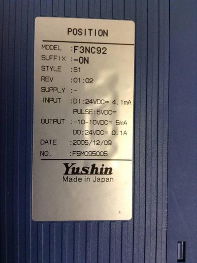 Used YUSHIN AMERICA Position Module F3NC92-ON #86104