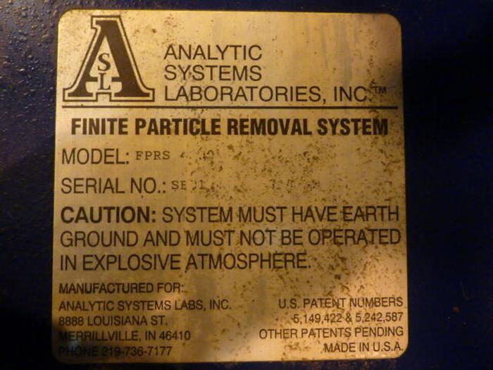 Used ANALYTIC SYSTEMS LABORATORIES Finite Particle Removal System FPRS #38006
