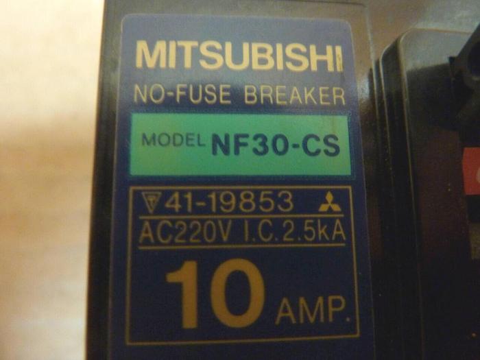 Used MITSUBISHI 10 Amp Circuit Breaker NF30-CS-10 #24750