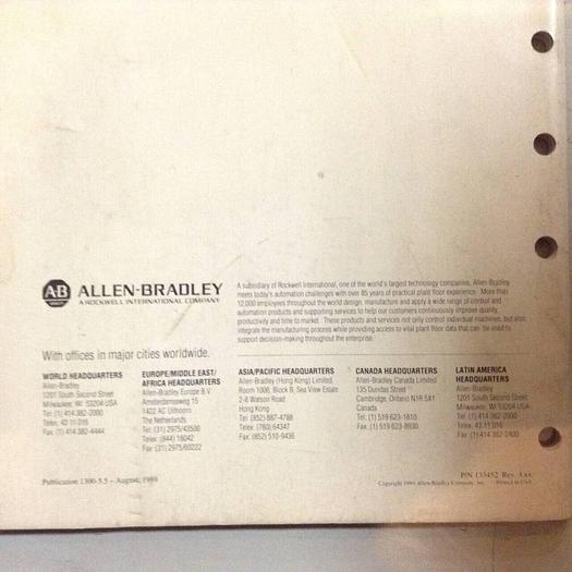 Used ALLEN BRADLEY Operation Manual 1300-5.5 #70838
