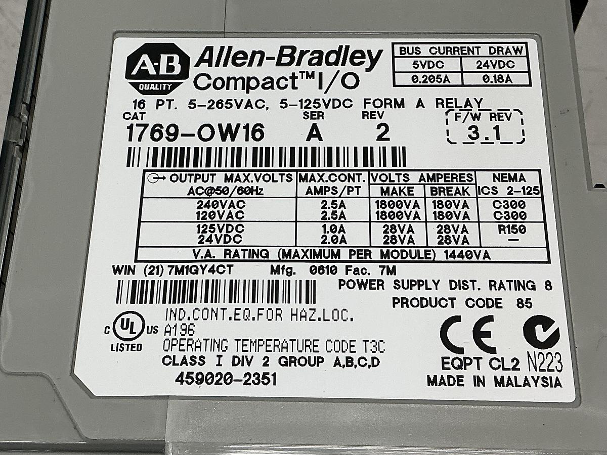 Used ALLEN BRADLEY 1764-24BWA SER B