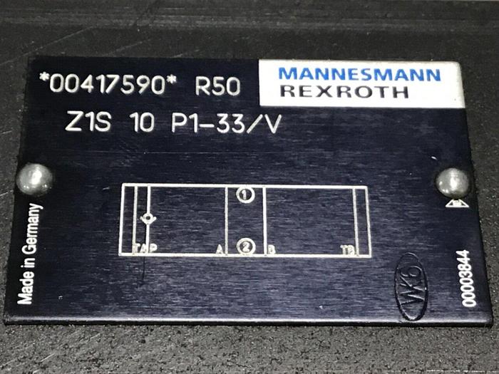 Used MANNESMANN REXROTH Valve Block Z1S 10 P1-33/V #125924