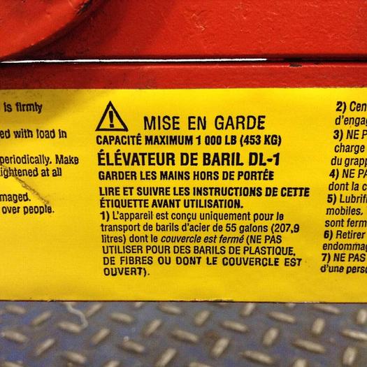 Used WESCO Drum Lifter DL-1 #74948