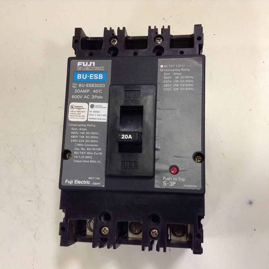 Used FUJI ELECTRIC 20 Amp Circuit Breaker BU-ESB3020 Used