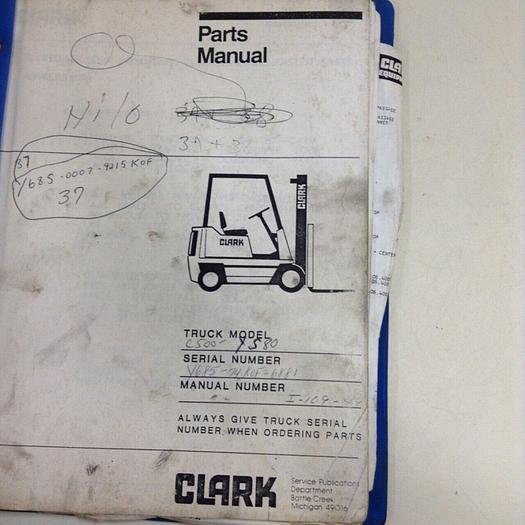 Used CLARK EQUIPMENT Parts Manual I-109-49 #70878