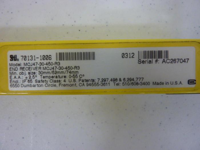 Used STI Light Curtain End Receiver MCJ47-30-450-R3 #49830