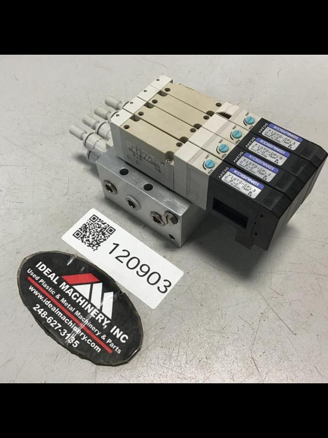 Used KOGANEI Manifold w/ Valves F10M4AJ USED