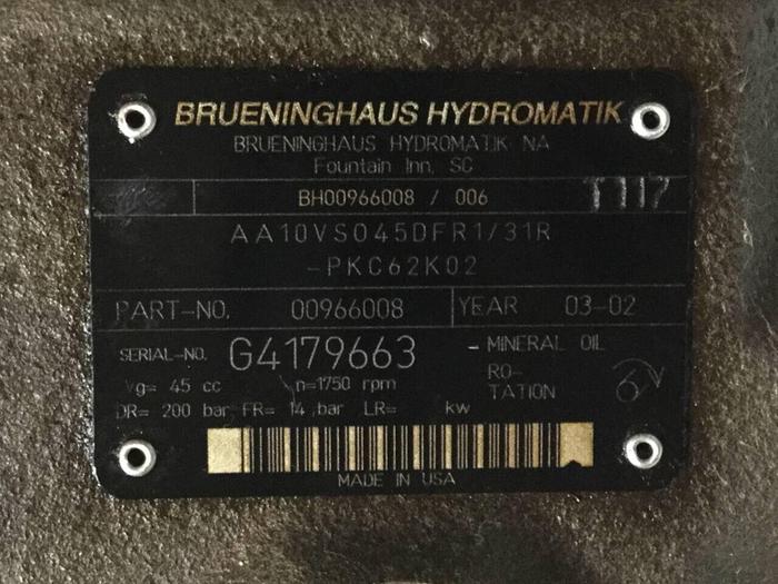 Used REXROTH Hydraulic Pump AA10VSO45DFR131RPKC62K02 Used