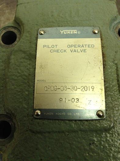 Used YUKEN Pilot Operated Check Valve CPDG-06-30-2019 #70789