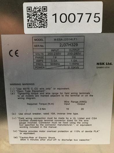 Used NSK NSK Drive M-ESA-J2014LF1 #100777