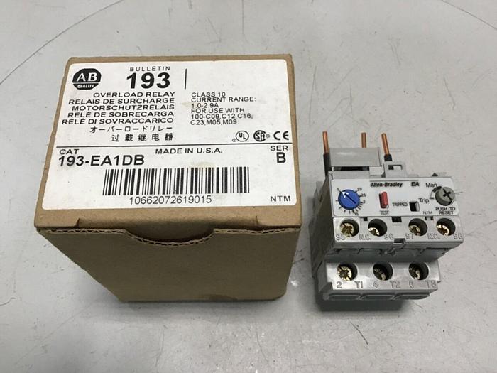 Used ALLEN BRADLEY Overload Relay 193-EA1DB SER B #132928