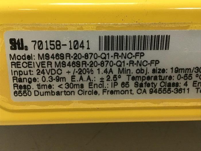 Used STI Light Curtain MS46SR-20-870-Q1-R-NC-FP USED