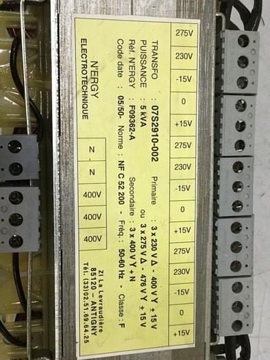 Used CONAIR 5 kVA Transformer 07S2910-002 #116467