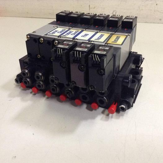 Used KOGANEI Manifold & Solenoid Valves A180-4E2-CPLL-12W #86142