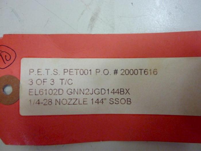 Used PETS INC Thermocouple EL6102D GNN2JGD144BX #67374