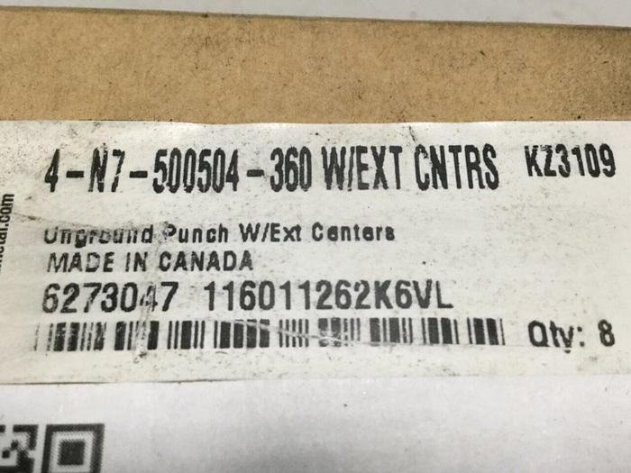 Used KENNAMETAL Unground Punch 4-N7-500504-360 #109720