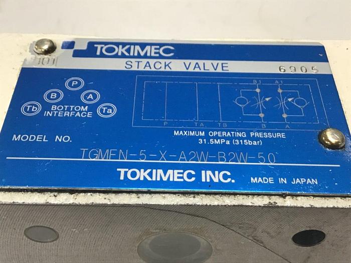 Used TOKIMEC Stack Valve TGMFN-5-X-A2W-B2W-50 #132089