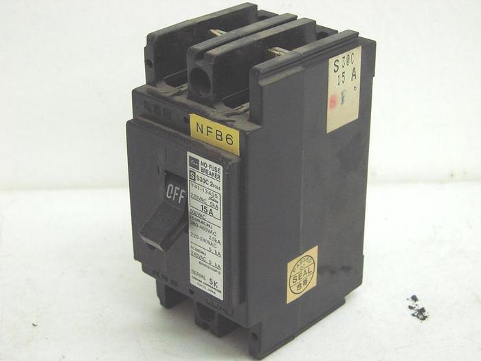Used TOSHIBA 15 Amp Circuit Breaker S30C-2P-15A Used