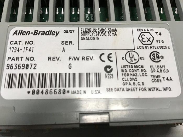 Used ALLEN BRADLEY Flex I/O Input Module 1794-1F41 SER A Used