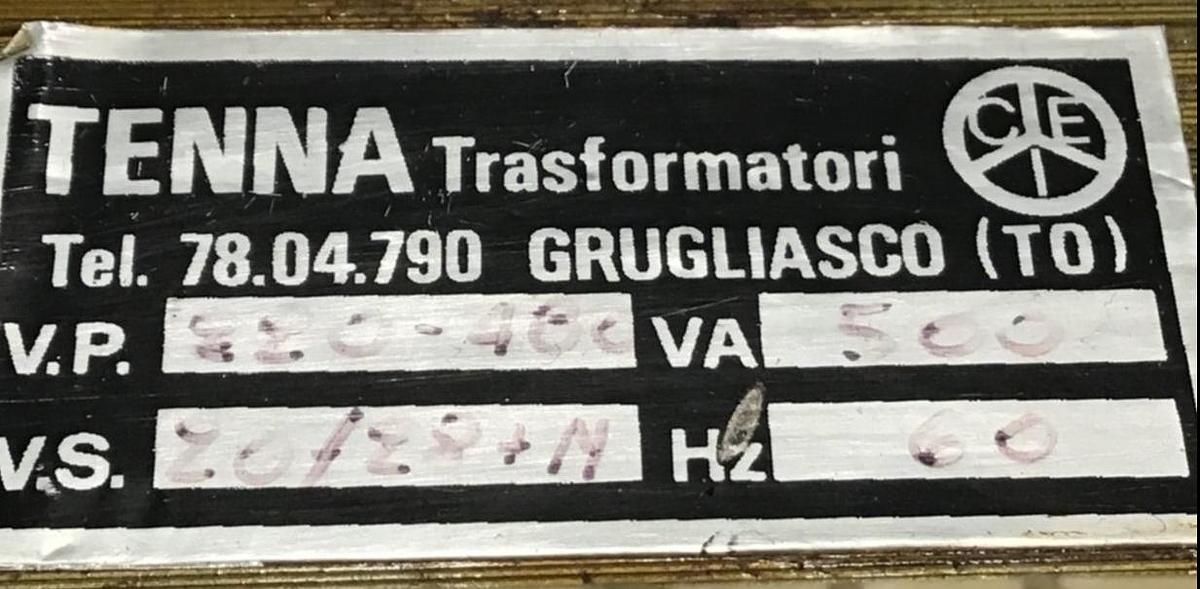 Used TENNA 0.5 kVA Transformer 26602027 USED